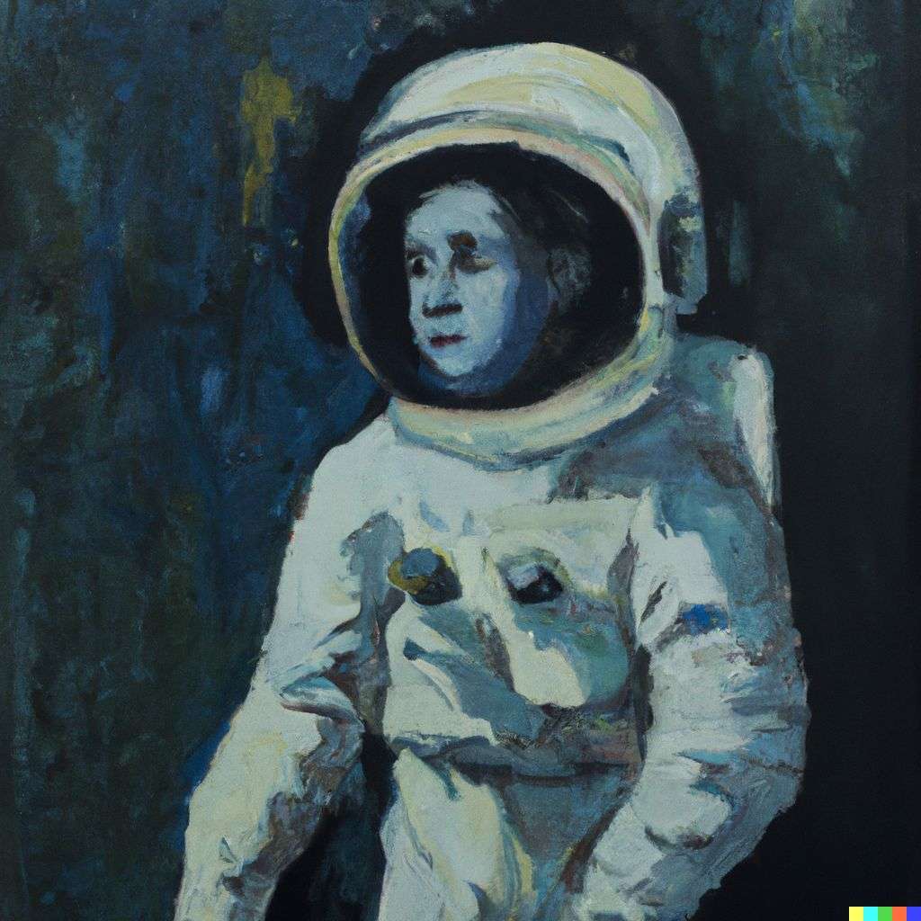 an astronaut, painting, neoclassicism style